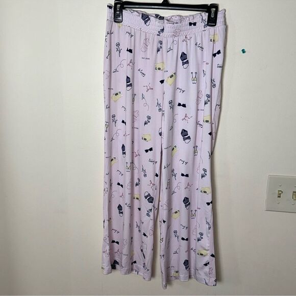 RAE DUNN. S NavyโPink Racer Back Tank Crop Wide Pants VACAY MODE. PJ Set - Picture 9 of 13